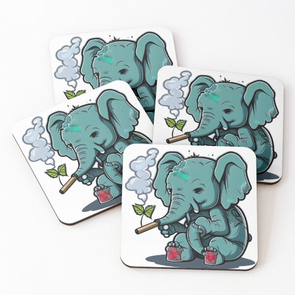 Item preview,  high baby elephant smoking weed designed and sold by futuresimo04.