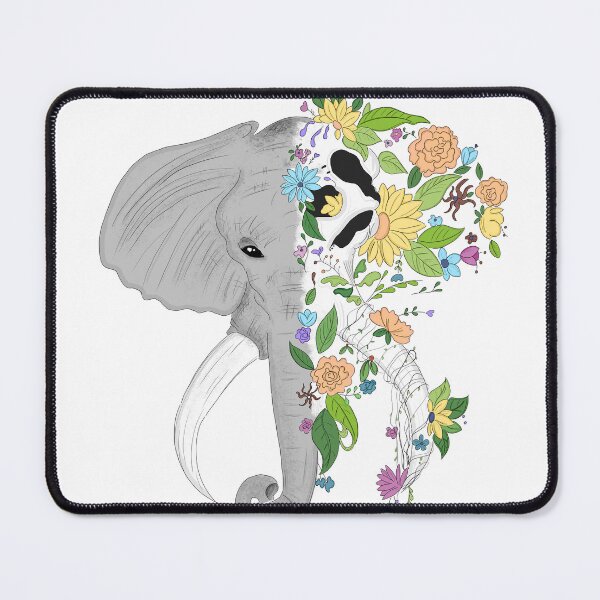 Item preview, Colorful Elephant and flowers Art designed and sold by hemp3x.