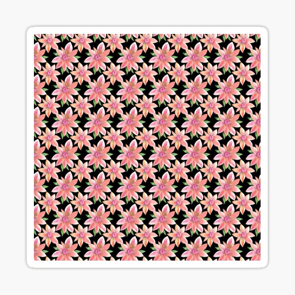 Item preview, Pastel Pink Watercolor Flowers Pattern on Black Background designed and sold by Aaron2610.