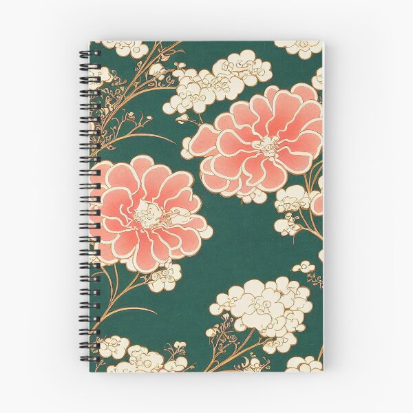 Item preview, Pink flowers on green background pattern designed and sold by Somniodelic Workshop.
