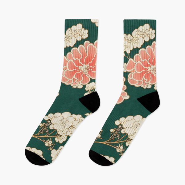 Item preview, Pink flowers on green background pattern designed and sold by Somniodelic Workshop.