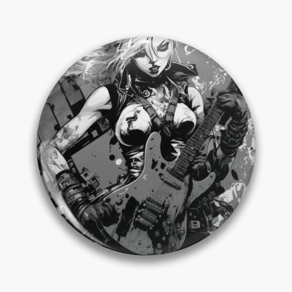 Item preview, ROCKER GIRL LEATHER SUIT SPLASH ELECTRIC GUITAR DESTROYER designed and sold by ogirdorgraphics.