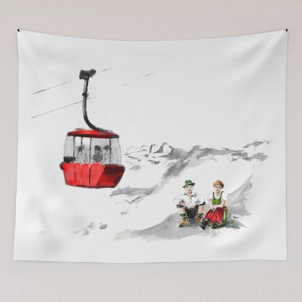 Item preview, Katrin cable car traditional costume couple colorful 10CP1130 designed and sold by CorneliaPilz.