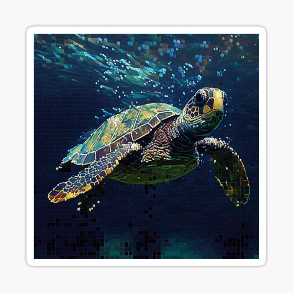 Turtle Mosaic cut out Kids T-Shirt by Jan Marvin - Pixels