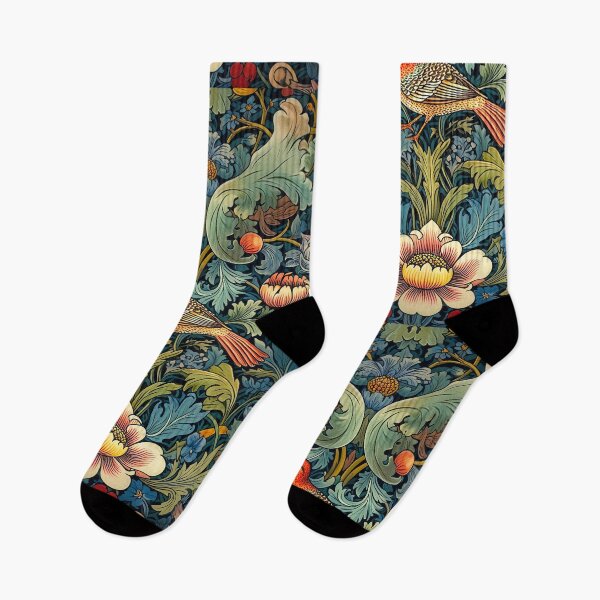Item preview, Birds and Flowers III Textile fabric Pattern inspired by nature William Morris's style  designed and sold by Bebichic.