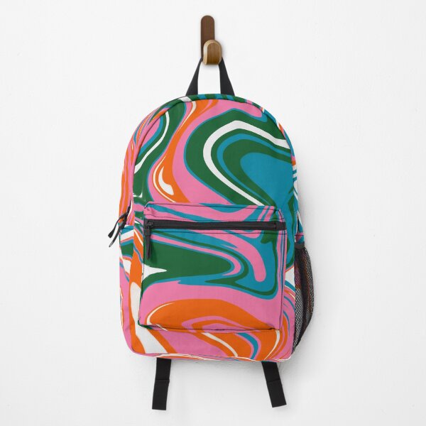 Item preview, Warp Pink Green Orange Marbling Swirls designed and sold by lucybrownlane.