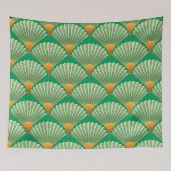 Item preview, Art Deco Fan-Green designed and sold by Sarah Melendez.