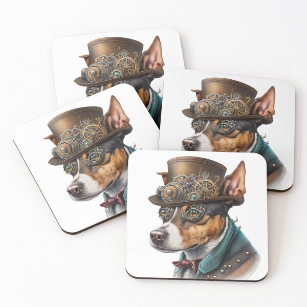 Item preview, Steampunk inspired dog print- bronze/green designed and sold by Nosy is Everything.