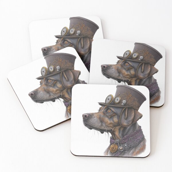 Item preview, Steampunk inspired dog print- brown tones designed and sold by Nosy is Everything.