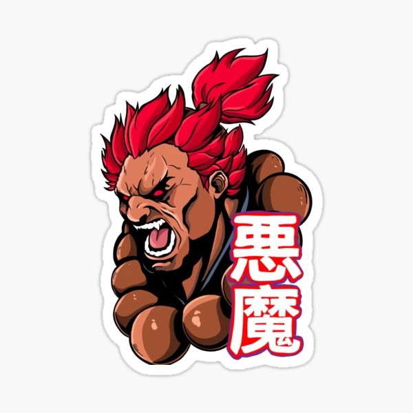 Akuma - Street Fighter Sticker for Sale by omenastore