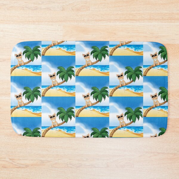 Item preview, Yorkshire Terrier Dog Wearing Sunglasses on Palm Beach during Summer designed and sold by SeasonalDogs.