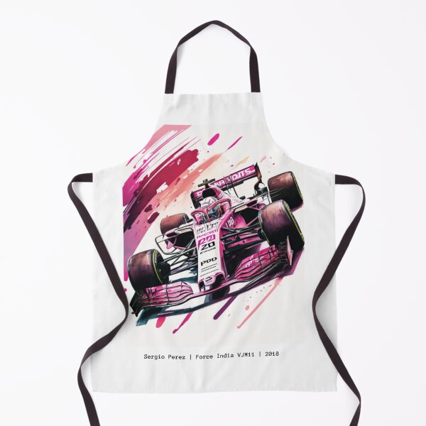 Item preview, Sergio Perez 2018 Force India F1 Watercolour Painting Print designed and sold by PicTechNowArt.