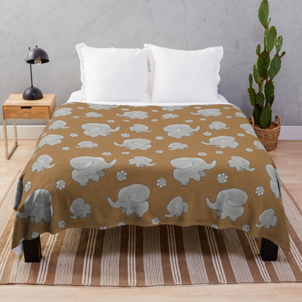 Item preview, Elephant love cute olive grey latte brown kids pattern  designed and sold by Krissys-Art.