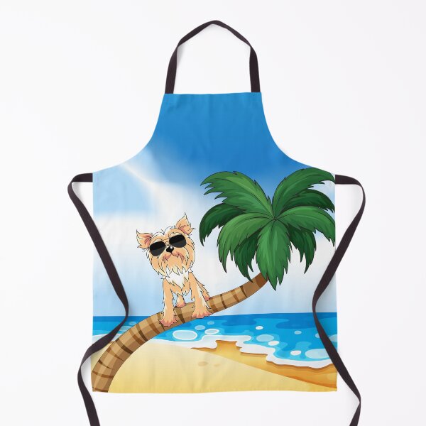 Item preview, Yorkshire Terrier Dog Wearing Sunglasses on Palm Beach during Summer designed and sold by SeasonalDogs.