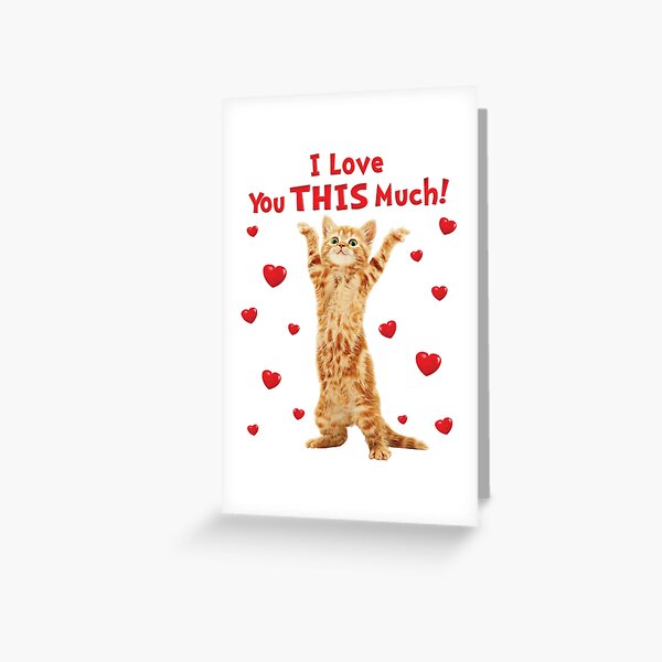 Item preview, I Love You This Much Happy Kitten Cat Hearts designed and sold by TrendyTees12.