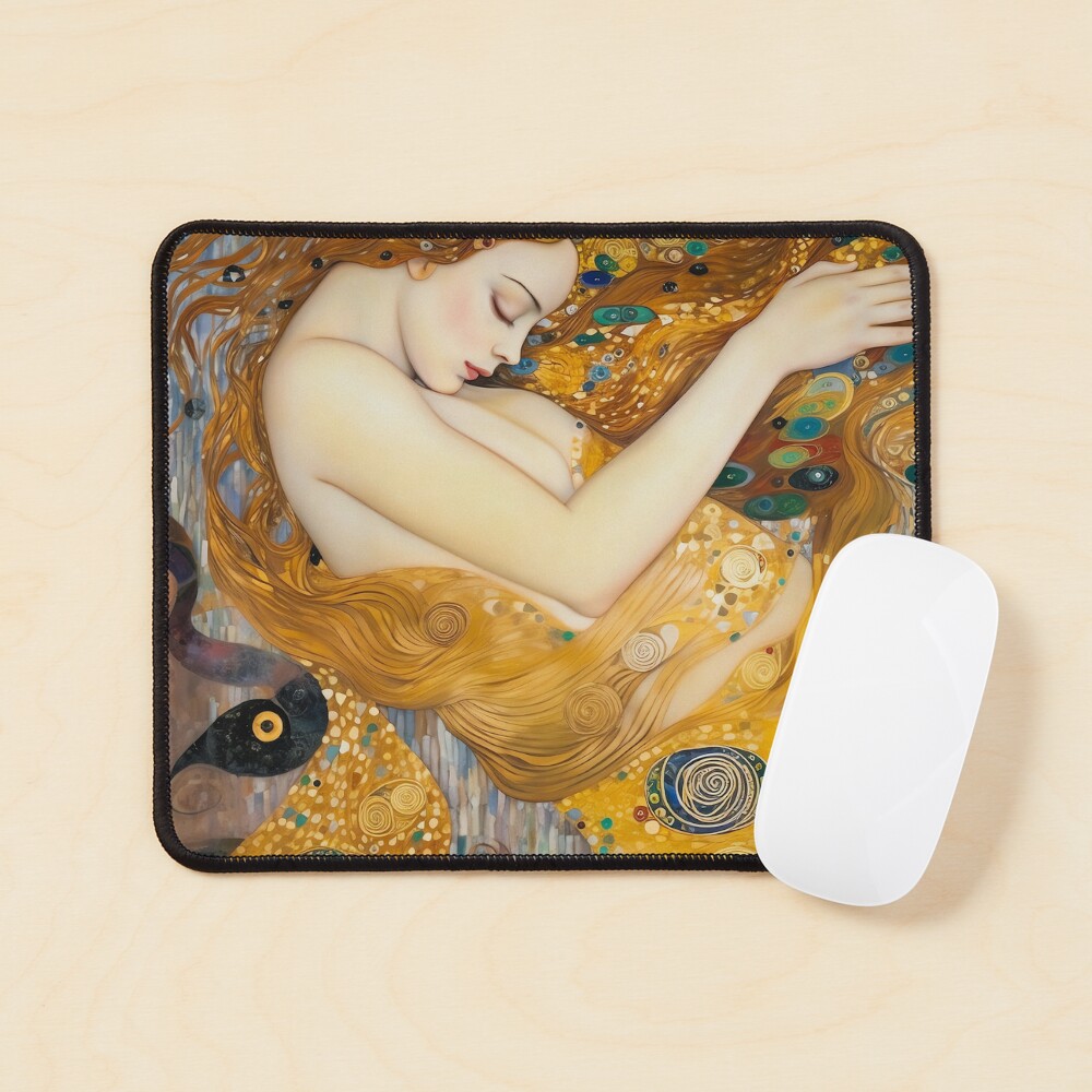 Gold Naiad - Gustav Klimt inspired oil painting