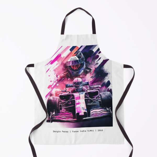 Item preview, Sergio Perez 2018 Force India F1 Watercolour Painting Print designed and sold by PicTechNowArt.