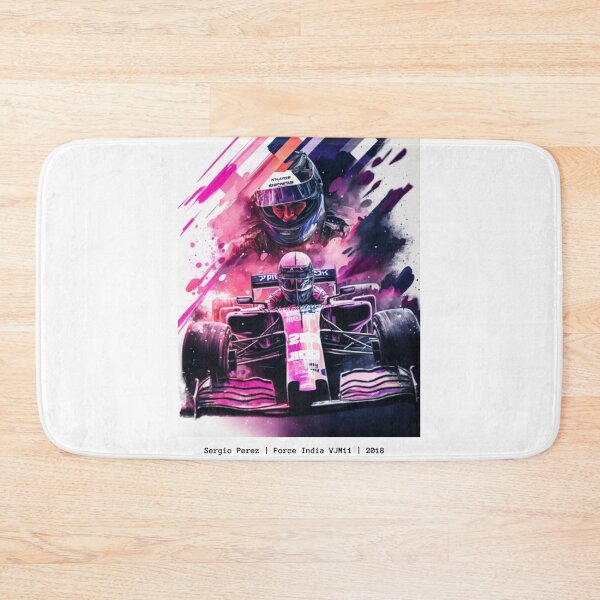 Item preview, Sergio Perez 2018 Force India F1 Watercolour Painting Print designed and sold by PicTechNowArt.