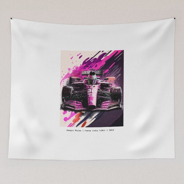 Item preview, Sergio Perez 2018 Force India F1 Watercolour Painting Print designed and sold by PicTechNowArt.