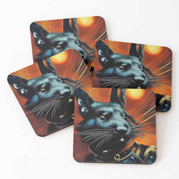 Item preview, Steampunk Black Rabbit, impasto, Ai Generated Art  designed and sold by ACC .