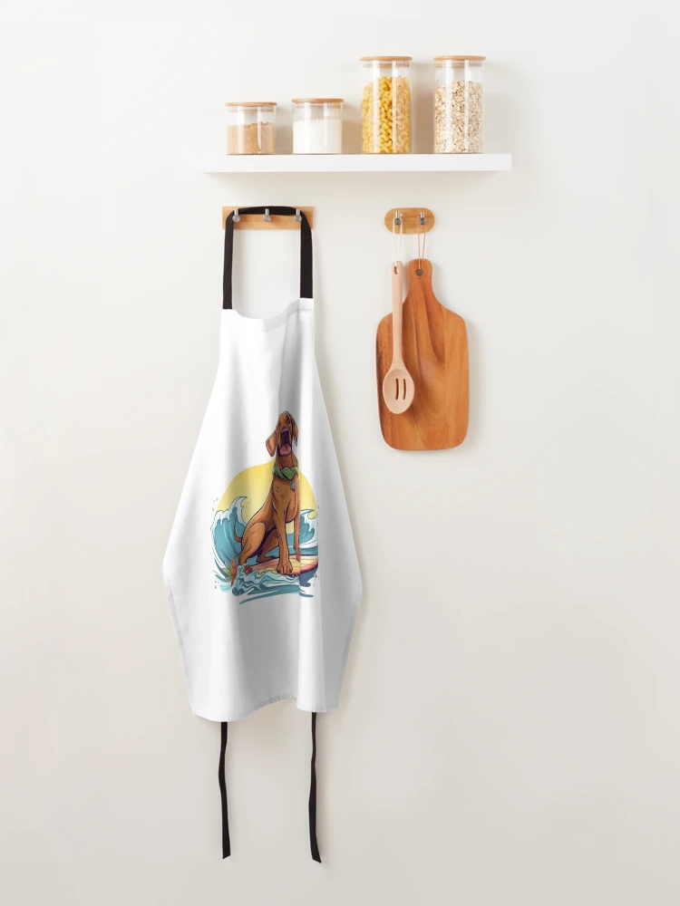 Thumbnail 4 of 6, Apron, Surfer Dog - Rhodesian Ridgeback designed and sold by HitsTheWaves.