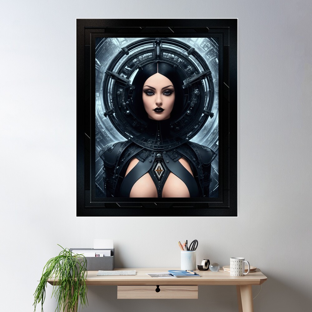 The Dark Gothic Beauty Of Empress Stanaccia Velvius AI Concept Art by Xzendor7 - Mistress Of Space And Time 2 The Dark Gothic Beauty Of Empress Stanaccia Velvius Stunning AI Concept Art by Xzendor7 Wall Poster