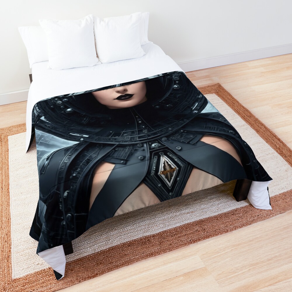 The Dark Gothic Beauty Of Empress Stanaccia Velvius AI Concept Art by Xzendor7 - Mistress Of Space And Time 3 The Dark Gothic Beauty Of Empress Stanaccia Velvius Stunning AI Concept Art by Xzendor7 Comforter