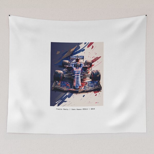 Item preview, Pierre Gasly 2018 Toro Rosso STR13 F1 Watercolour Painting Print designed and sold by PicTechNowArt.