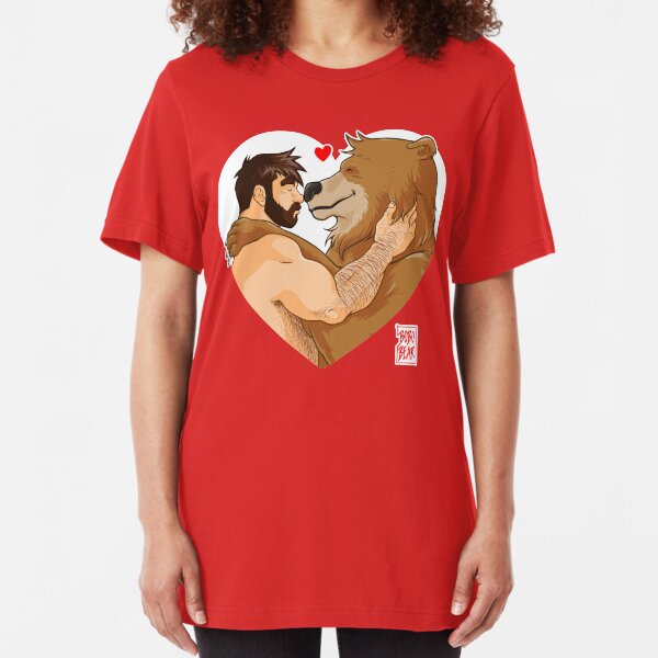 VALENTINE - ADAM AND BOBO LIKE CUDDLES Slim Fit T-Shirt