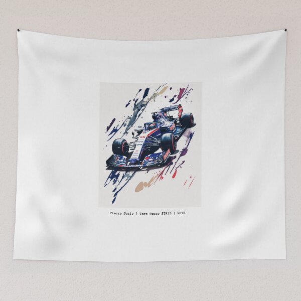 Item preview, Pierre Gasly 2018 Toro Rosso STR13 F1 Watercolour Painting Print designed and sold by PicTechNowArt.