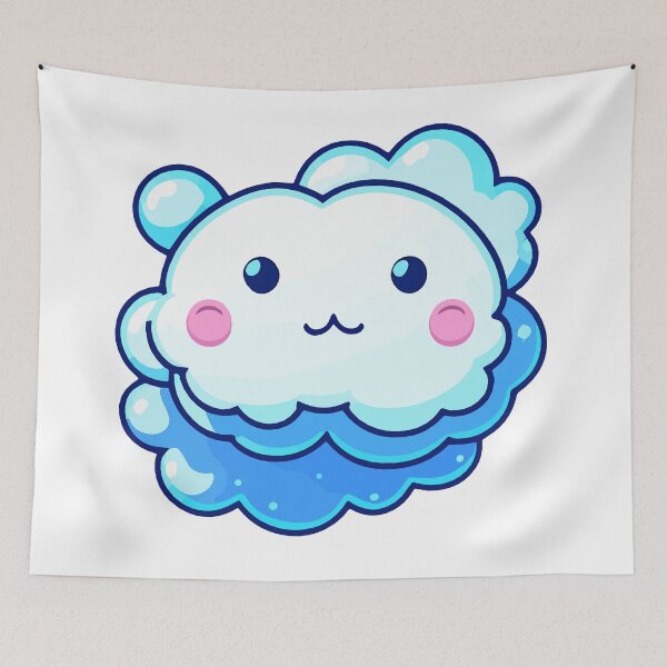 Item preview, Adorable Kawaii Blue Cloud designed and sold by Akioos.