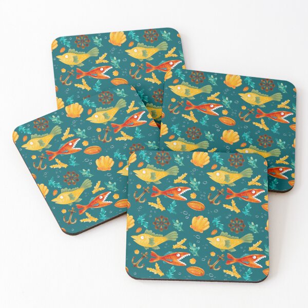 Item preview, Funny colourful fish pattern designed and sold by Catsspirit.