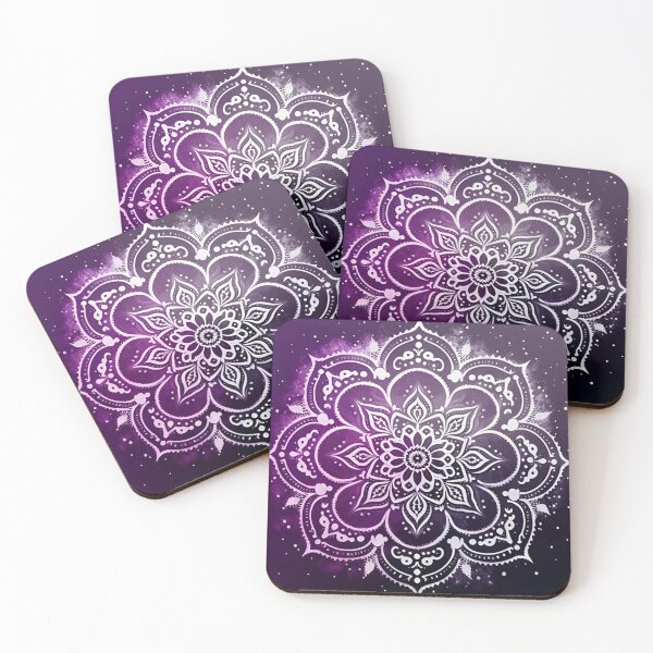 Item preview, Flower mandala black, white and purple designed and sold by VeronicArt85.