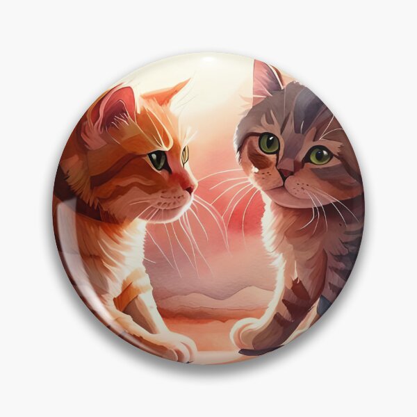 Item preview, Two cute cats: one cat looks at you, and the other looks at his lover. designed and sold by EncourageUMore.
