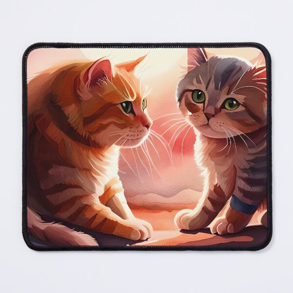 Item preview, Two cute cats: one cat looks at you, and the other looks at his lover. designed and sold by EncourageUMore.