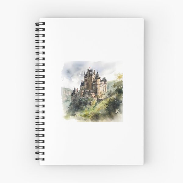 Item preview, Watercolor drawing of a castle inspired by Burg Eltz designed and sold by Dandylicous.