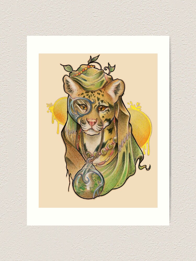 Solarpunk Panther ~ a solarpunk aesthetic experience for a brighter greener  future Art Print by Badlungsart