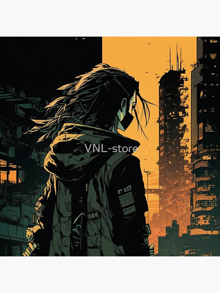 Cyberpunk Female Character in Futuristic Outfit Sticker by VNL-store