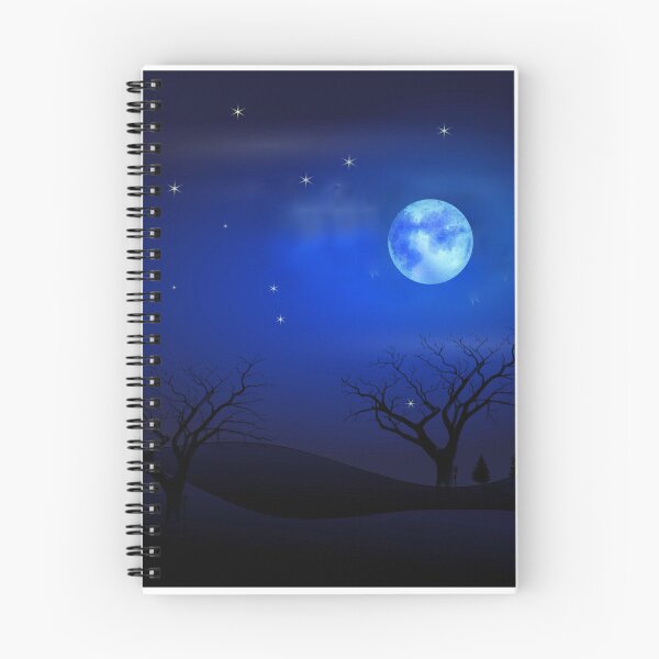 Item preview, Night view blue sky, moon and river water designed and sold by Vasant Ravte.