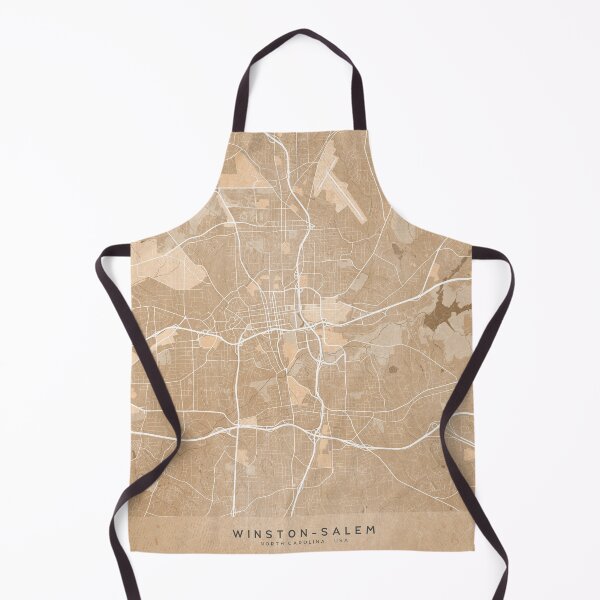 Item preview, Map of Winston-Salem (NC, USA) in sepia vintage style designed and sold by blursbyai.