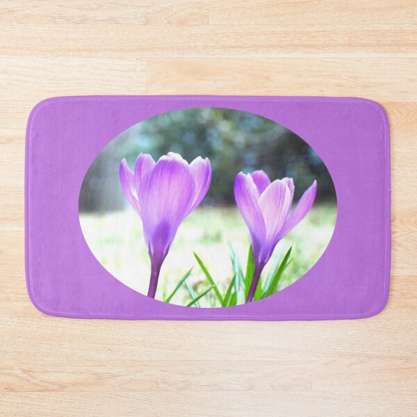 Item preview, Crocus Pair in the Sun - purple background designed and sold by Louise-Mae.