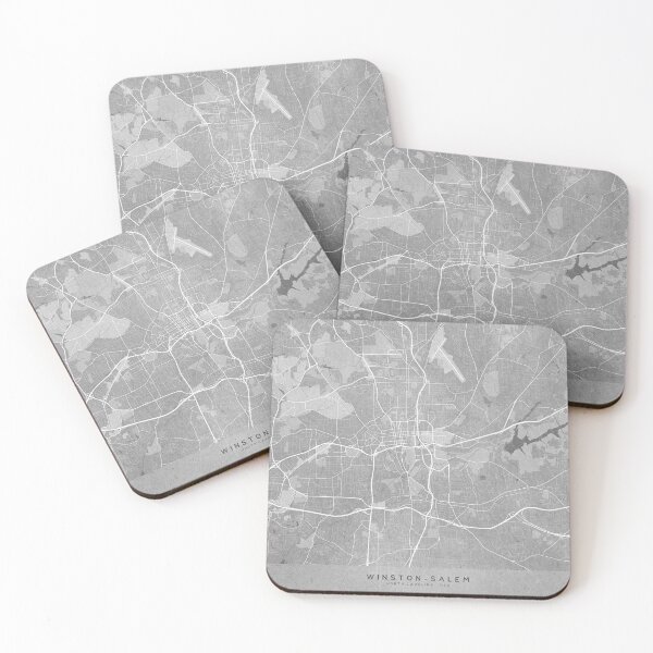 Item preview, Map of Winston-Salem (NC, USA) in gray vintage style designed and sold by blursbyai.