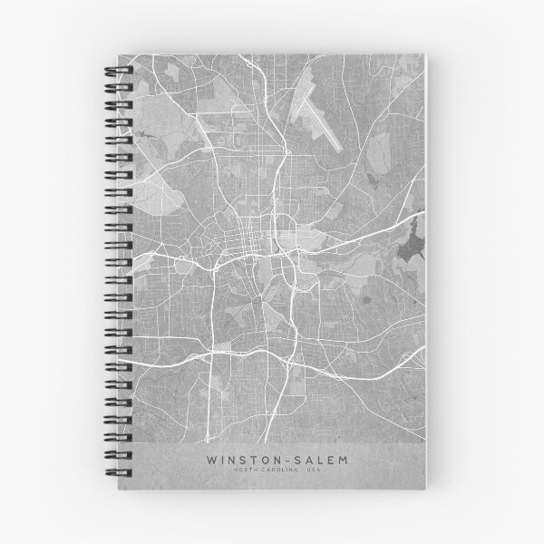 Item preview, Mapa de Winston-Salem (NC, EE. UU.) en estilo vintage gris designed and sold by blursbyai.