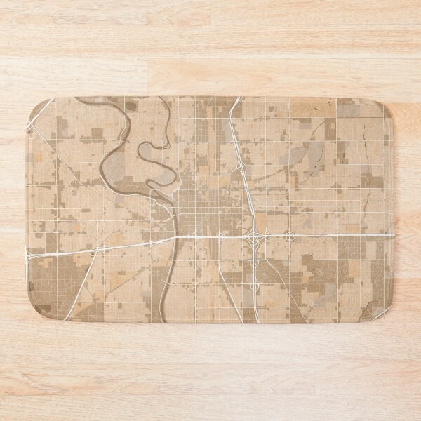 Item preview, Map of Wichita (Kansas, USA) in sepia vintage style designed and sold by blursbyai.