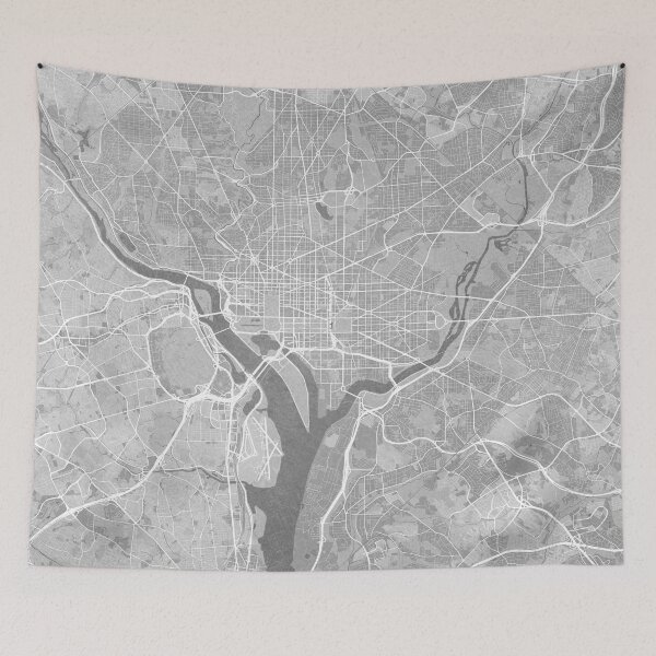 Item preview, Map of Washington DC (USA) in gray vintage style designed and sold by blursbyai.