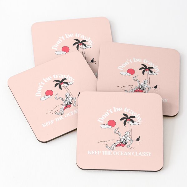 Item preview, Don't Be Trashy, Keep the Ocean Classy Skeleton on a Beach designed and sold by Winter--Flowers.