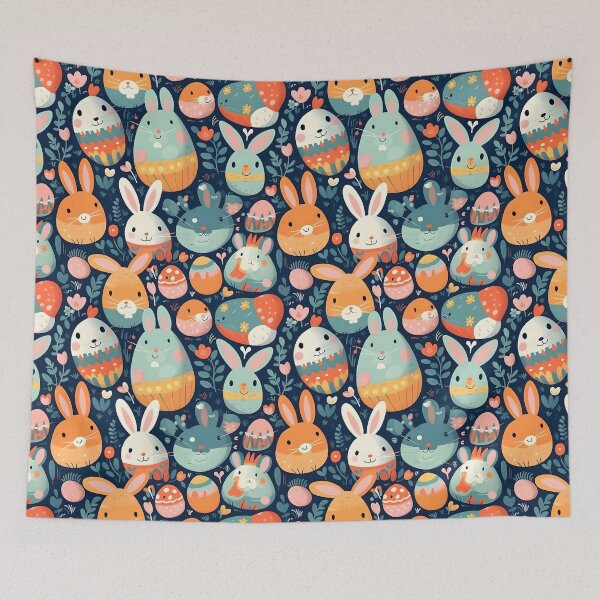 Item preview, Start the Easter season with a cool and colorful rabbit and egg pattern designed and sold by MLArtifex.