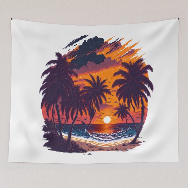 Item preview, Photorealistic Masterpiece: Pencil Drawing of Vibrant Sunset Beach for T-Shirt Graphic designed and sold by RedArtG09.