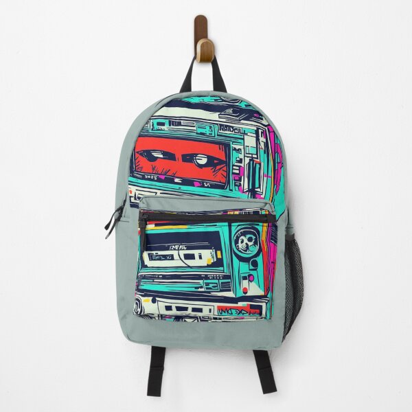 Item preview, Vintage graffiti cassette deck, abstract, retro colors designed and sold by Time4Space.