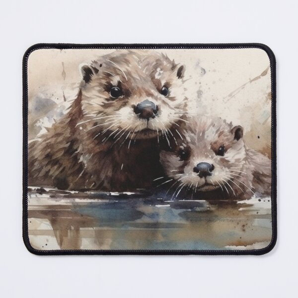 Item preview, Water colour of Otter and Cub designed and sold by FabrikPrint.